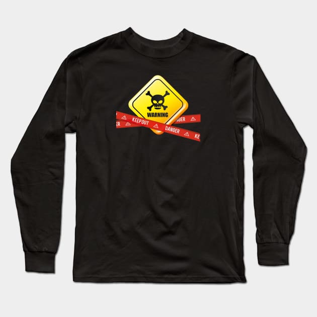 Danger Warning Line Long Sleeve T-Shirt by Arassa Army